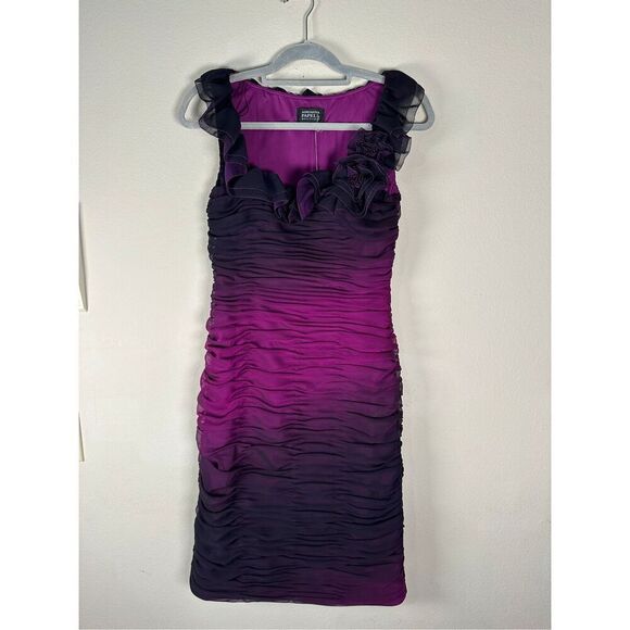 Adrianna Papell Boutique NWT ruffle purple Formal Dress Sz 8